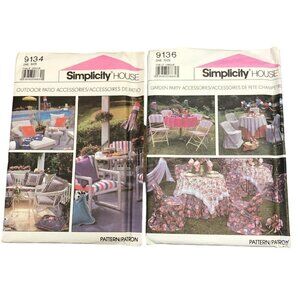 Vintage Simplicity House Sewing Patterns 1980s Patio / Garden Party Accessories